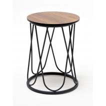  "Перу" журнальный стол из HPL круглый Ø40 H55, каркас из алюминия темно-серый (RAL 7024) муар, цвет столешницы "дуб", фото 1 