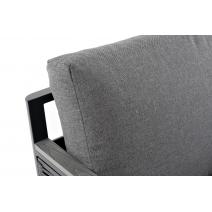  "Сан Ремо" кресло плетеное из роупа садовое, каркас алюминий темно-серый, роуп серый, ткань серая, фото 4 