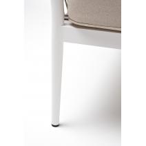  "Касабланка" кресло плетеное из роупа, каркас алюминий белый муар, роуп бежевый 20мм, ткань бежевая 15052, фото 10 