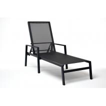  "Парма" шезлонг из алюминия темно-серый (RAL7024) муар, ткань текстилен серая, фото 3 