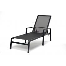  "Парма" шезлонг из алюминия темно-серый (RAL7024) муар, ткань текстилен серая, фото 5 