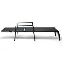  "Парма" шезлонг из алюминия темно-серый (RAL7024) муар, ткань текстилен серая, фото 6 