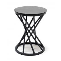  "Сантьяго" журнальный стол из HPL круглый Ø40 H55, каркас из стали темно-серый (RAL 7024), цвет столешницы "серый гранит", фото 1 