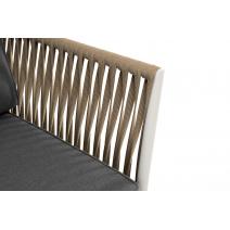  "Касабланка" диван 2-местный плетеный из роупа, каркас алюминий светло-серый (RAL7035) муар, роуп серо-коричневый 23мм, ткань серая 017, фото 4 