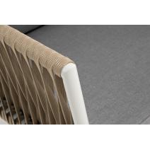  "Касабланка" диван 2-местный плетеный из роупа, каркас алюминий светло-серый (RAL7035) муар, роуп серо-коричневый 23мм, ткань серая 017, фото 5 