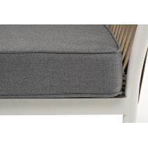  "Касабланка" диван 2-местный плетеный из роупа, каркас алюминий светло-серый (RAL7035) муар, роуп серо-коричневый 23мм, ткань серая 017, фото 8 