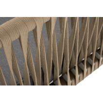  "Касабланка" диван 2-местный плетеный из роупа, каркас алюминий светло-серый (RAL7035) муар, роуп серо-коричневый 23мм, ткань серая 017, фото 10 