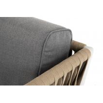  "Касабланка" диван 2-местный плетеный из роупа, каркас алюминий светло-серый (RAL7035) муар, роуп серо-коричневый 23мм, ткань серая 017, фото 11 