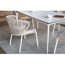  "Малага" обеденная группа на 4 персоны со стульями "Милан", каркас белый, роуп бежевый, фото 5 