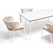  "Малага" обеденная группа на 4 персоны со стульями "Милан", каркас белый, роуп бежевый, фото 11 