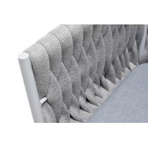  "Монако" стул плетеный из роупа, каркас алюминий светло-серый (RAL7035) муар, роуп светло-серый 40 мм, ткань светло-серая, фото 4 