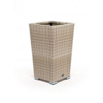  "Капучино" кашпо для цветов плетеное из искусственного ротанга, цвет бежевый, фото 1 