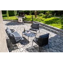  "Милан" лаунж-зона 4-местная плетеная из роупа (веревки), каркас алюминиевый темно-серый, роуп темно-серый, фото 6 