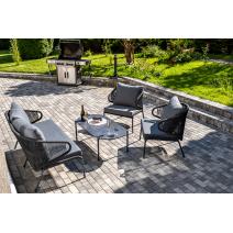  "Милан" лаунж-зона 4-местная плетеная из роупа (веревки), каркас алюминиевый темно-серый, роуп темно-серый, фото 7 