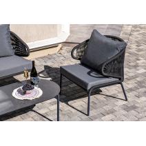  "Милан" лаунж-зона 4-местная плетеная из роупа (веревки), каркас алюминиевый темно-серый, роуп темно-серый, фото 9 