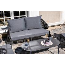  "Милан" лаунж-зона 4-местная плетеная из роупа (веревки), каркас алюминиевый темно-серый, роуп темно-серый, фото 10 