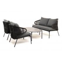  "Милан" лаунж-зона 4-местная плетеная из роупа (веревки), каркас алюминиевый темно-серый, роуп темно-серый, фото 23 