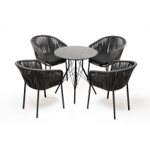  "Конте" обеденная группа на 4 персоны, круглый стол, цвет "серый гранит", фото 1 