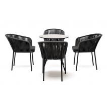  "Конте" обеденная группа на 4 персоны, круглый стол, цвет "серый гранит", фото 2 