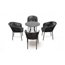  "Конте" обеденная группа на 4 персоны, круглый стол, цвет "серый гранит", фото 3 