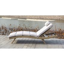  "Лиссабон" шезлонг из искусственного ротанга, цвет соломенный, фото 7 