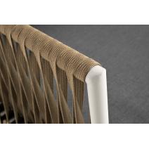  "Касабланка" диван 3-местный плетеный из роупа, каркас алюминий светло-серый (RAL7035) муар, роуп серо-коричневый 23мм, ткань серая 017, фото 4 