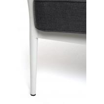  "Касабланка" диван 3-местный плетеный из роупа, каркас алюминий светло-серый (RAL7035) муар, роуп серо-коричневый 23мм, ткань серая 017, фото 9 