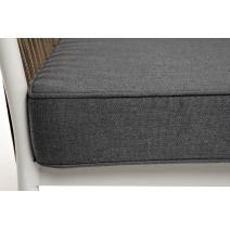  "Касабланка" диван 3-местный плетеный из роупа, каркас алюминий светло-серый (RAL7035) муар, роуп серо-коричневый 23мм, ткань серая 017, фото 10 