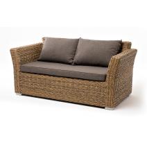  "Капучино" диван из искусственного ротанга (гиацинт) двухместный, цвет соломенный, фото 1 