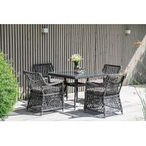  "Айриш" обеденная группа плетеная на 4 персоны, цвет графит, фото 1 