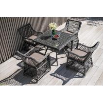  "Айриш" обеденная группа плетеная на 4 персоны, цвет графит, фото 4 
