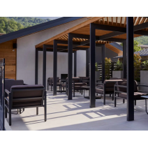  "Эстелья" кресло, каркас алюминий темно-серый (RAL7024) муар, ткань темно-серая 027, фото 2 