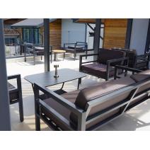  "Эстелья" кресло, каркас алюминий темно-серый (RAL7024) муар, ткань темно-серая 027, фото 3 