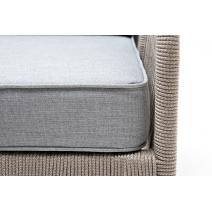  "Канны" кресло плетеное из роупа, каркас алюминий светло-серый (RAL7035) муар, роуп серый меланж круглый, ткань светло-серая, фото 4 