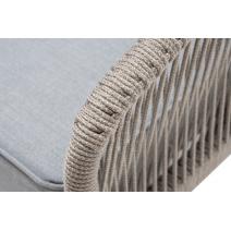  "Канны" кресло плетеное из роупа, каркас алюминий светло-серый (RAL7035) муар, роуп серый меланж круглый, ткань светло-серая, фото 6 