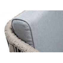  "Канны" кресло плетеное из роупа, каркас алюминий светло-серый (RAL7035) муар, роуп серый меланж круглый, ткань светло-серая, фото 8 