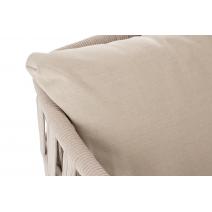  "Диего" кресло плетеное из роупа, каркас алюминий белый муар, роуп бежевый круглый, ткань бежевая 052, фото 5 