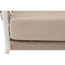  "Диего" кресло плетеное из роупа, каркас алюминий белый муар, роуп бежевый круглый, ткань бежевая 052, фото 6 