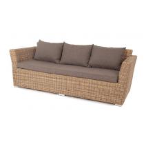  "Капучино" диван из искусственного ротанга трехместный, цвет соломенный, фото 1 
