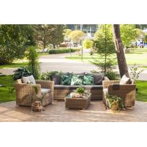  "Капучино" диван из искусственного ротанга трехместный, цвет соломенный, фото 6 