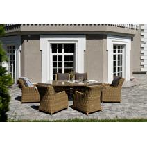  "Неаполь" обеденная группа плетеная из искусственного ротанга, цвет соломенный, фото 2 