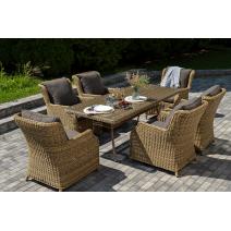  "Неаполь" обеденная группа плетеная из искусственного ротанга, цвет соломенный, фото 6 