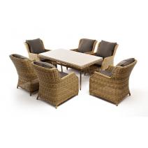  "Неаполь" обеденная группа плетеная из искусственного ротанга, цвет соломенный, фото 14 