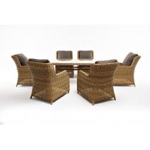  "Неаполь" обеденная группа плетеная из искусственного ротанга, цвет соломенный, фото 15 