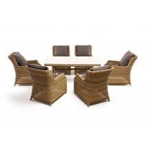  "Неаполь" обеденная группа плетеная из искусственного ротанга, цвет соломенный, фото 16 