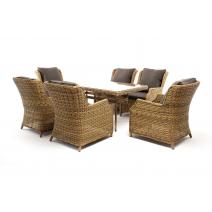  "Неаполь" обеденная группа плетеная из искусственного ротанга, цвет соломенный, фото 18 