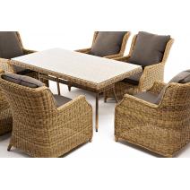  "Неаполь" обеденная группа плетеная из искусственного ротанга, цвет соломенный, фото 20 