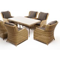  "Неаполь" обеденная группа плетеная из искусственного ротанга, цвет соломенный, фото 21 