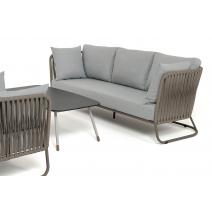  "Багамы" лаунж-зона 5-местная плетеная из роупа (веревки), каркас алюминиевый бежево-серый, роуп серо-коричневый, фото 3 