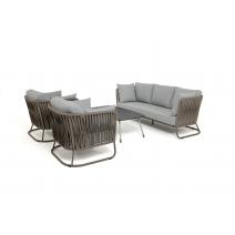  "Багамы" лаунж-зона 5-местная плетеная из роупа (веревки), каркас алюминиевый бежево-серый, роуп серо-коричневый, фото 7 